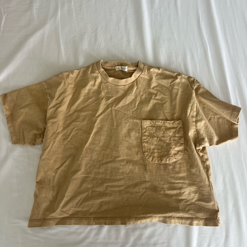 Gilded Intent Tan Crop Top Relaxed Fit